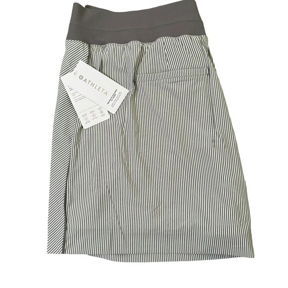 NWT Athleta Brooklyn‎ Textured 16" Skort Size 26 Gray Striped - Picture 6 of 7
